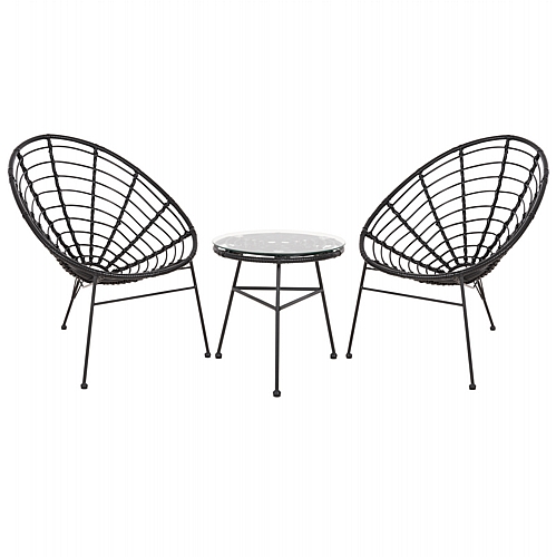 ΣΕΤ ΕΞΩΤΕΡΙΚΟΥ ΧΩΡΟΥ 3ΤΜΧ FB921047.12 ΜΑΥΡΟ ΣΥΝΘ.RATTAN & ΜΕΤΑΛΛΟ
