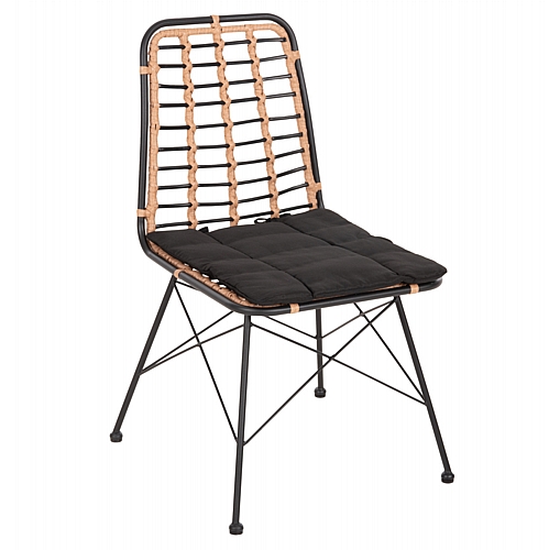 ΚΑΡΕΚΛΑ ΜΕΤΑΛΛΙΚΗ FB95691.11 WICKER ΜΠΕΖ-ΜΑΥΡΟ 51x54x84Υεκ.
