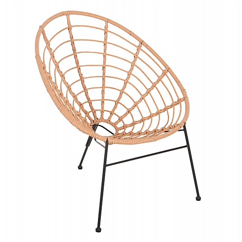 ΠΟΛΥΘΡΟΝΑ ΤΥΠΟΥ ΦΩΛΙΑ ΜΕΤΑΛΛΙΚΗ FB95458.11 ΜΕ WICKER ΜΠΕΖ 73x78x88Υεκ.