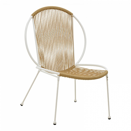 Καρέκλα Dapper pakoworld λευκό μέταλλο-pe φυσικό 64.5x74.5x76εκ