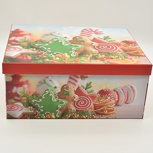 Χριστουγεννιάτικο ορθογώνιο κουτί με εικονιζόμενα μπισκότα