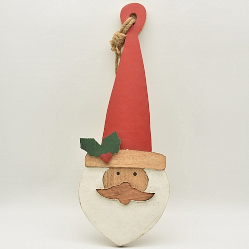 Ξύλινη κρεμαστή φιγούρα αϊ βασίλη