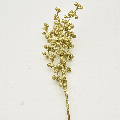 Χριστουγεννιάτικο διακοσμητικό κλαδί berries σε χρυσό χρώμα