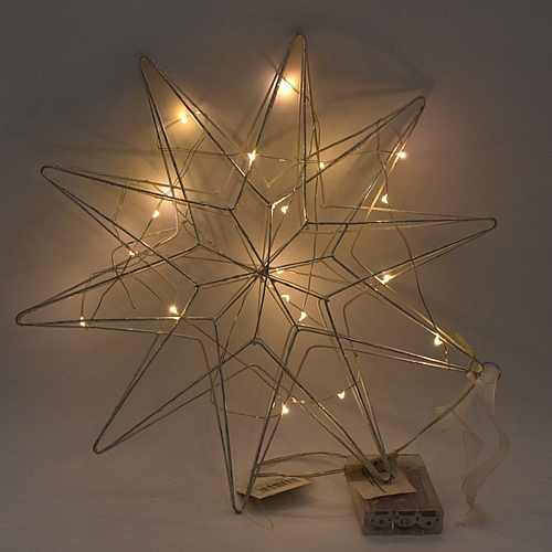 Κρεμαστό διακοσμητικό αστέρι φωτιζόμενο με λαμπάκια μπαταρίας