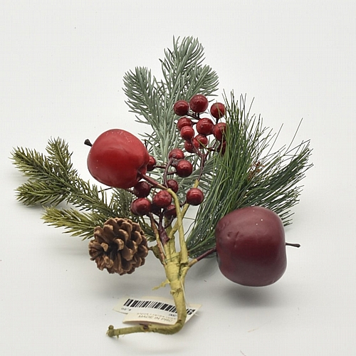 Χριστουγεννιάτικο διακοσμητικό κλαδί με μήλα