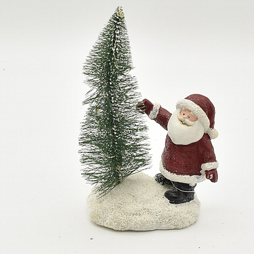Επιτραπέζιο διακοσμητικό άγιος βασίλης με φωτιζόμενο δεντράκι