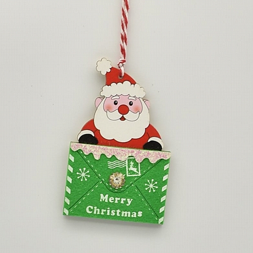 Στολίδι ξύλινος άγιος βασίλης με γράμμα