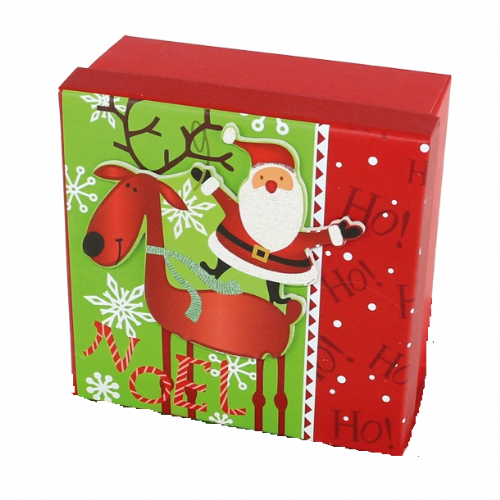 Κουτί συσκευασίας χριστουγεννιάτικο με τάρανδο και άγιο βασίλη