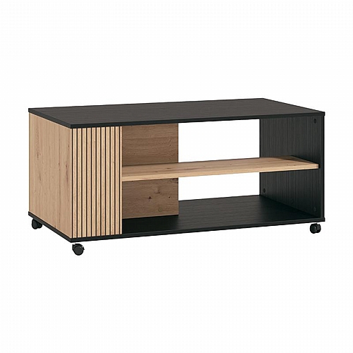 ΤΡΑΠΕΖΑΚΙ ΣΑΛΟΝΙΟΥ CORREZE ΜΑΥΡΟ OAK-ARTISAN OAK 101x55x47εκ