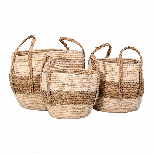 ΣΕΤ 3 ΨΑΘΙΝΑ ΚΑΛΑΘΙΑ Fylliana FL241801 BOHO ΦΥΣΙΚΟ ΧΡΩΜΑ ΦΥΣΙΚΟ-ΛΕΥΚΟ ΧΡΩΜΑ 33x25εκ,28x22εκ,23x18εκ