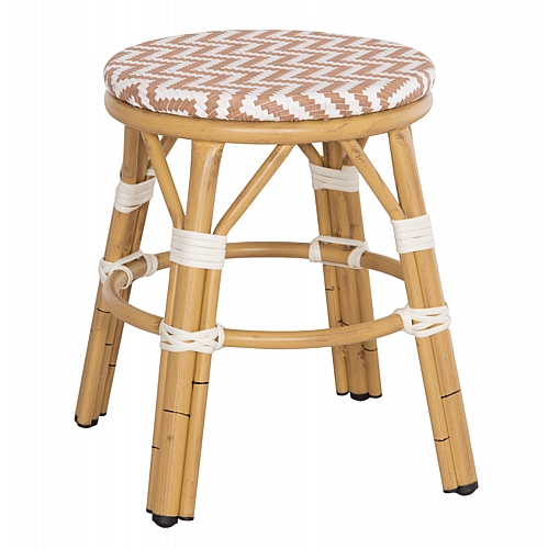 ΣΚΑΜΠΟ ΑΛΟΥΜΙΝΙΟΥ FB96285.04 BAMBOO LOOK-TEXTILENE ΛΕΥΚΟ-ΚΑΦΕ Φ36x46Υεκ.