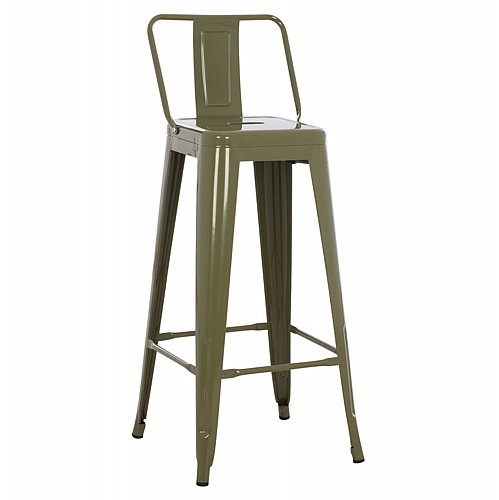 ΣΚΑΜΠΟ BAR ME ΠΛΑΤΗ ΜΕΤΑΛΛΙΚΟ FB98643.43 DARK OLIVE GREEN 42x42x100Υεκ.