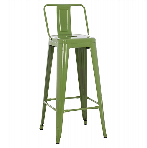 ΣΚΑΜΠΟ BAR ME ΠΛΑΤΗ ΜΕΤΑΛΛΙΚΟ FB98643.53 LIGHT OLIVE GREEN 42x42x100Υεκ.