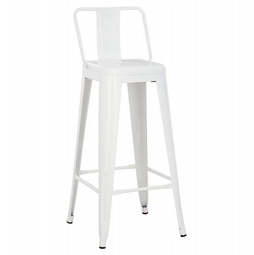 ΣΚΑΜΠΟ BAR ME ΠΛΑΤΗ ΜΕΤΑΛΛΙΚΟ FB98643.41 ΛΕΥΚΟ ΜΑΤ 42x42x100Υεκ.
