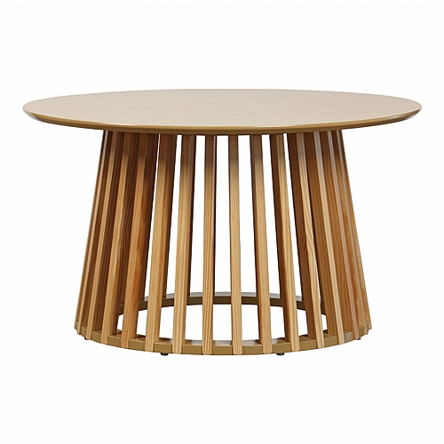 Τραπέζι σαλονιού Domonic pakoworld mdf/pw σε φυσική απόχρωση Φ80x45εκ