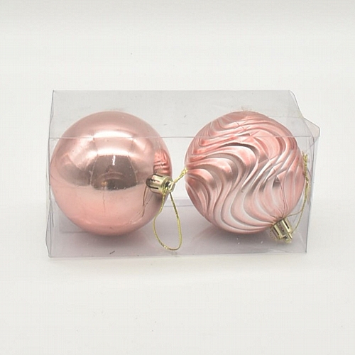 Χριστουγεννιάτικες σάπιο μήλο μπάλες πλαστικές 2τμχ