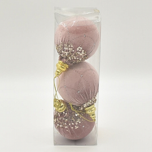 Χριστουγεννιάτικες σάπιο μήλο υφασμάτινες μπάλες 3τμχ