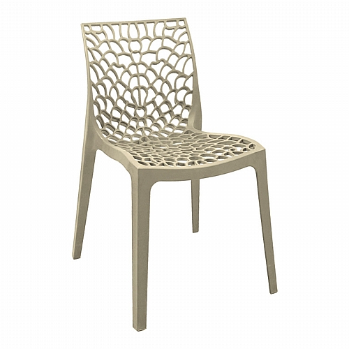 Καρέκλα στοιβαζόμενη Hush pakoworld pp σε cappuccino απόχρωση 50x57x81εκ
