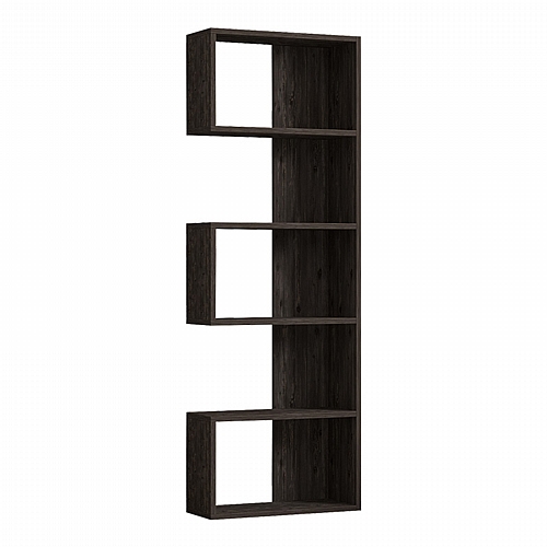 Βιβλιοθήκη Cascade pakoworld σε σκούρο καρυδί απόχρωση 51.8x22x150εκ