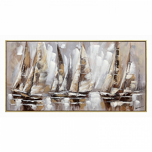 Πίνακας σε καμβά Yelkan Ι Inart με πλαίσιο 120x3.5x60εκ