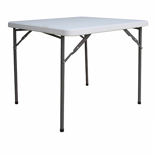 Τραπέζι catering Comfort pakoworld πτυσσόμενο σε λευκή απόχρωση 80x80x74εκ