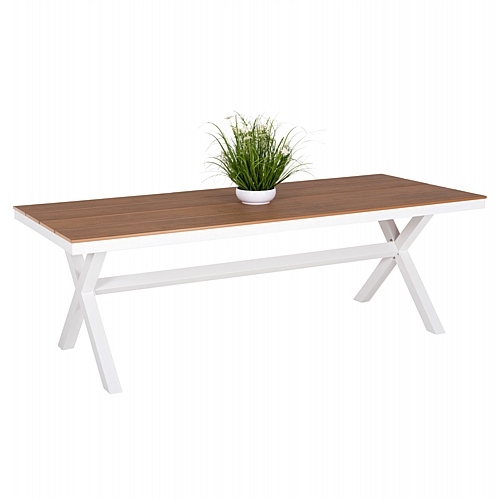 ΤΡΑΠΕΖΙ ΑΛΟΥΜΙΝΙΟΥ ΟΡΘΟΓΩΝΙΟ FB96039.02 ΛΕΥΚΟ-POLYWOOD ΦΥΣΙΚΟ 219,5x89,5x73Υ