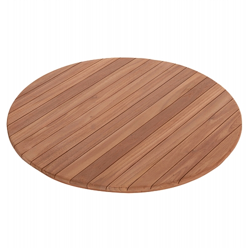 ΕΠΙΦΑΝΕΙΑ ΤΡΑΠΕΖΙΟΥ ΣΤΡΟΓΓΥΛΗ FB918134 ΞΥΛΟ TEAK--ΦΥΣΙΚΟ Φ80x4(πάχος)εκ.