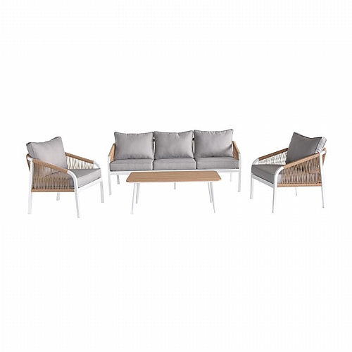 ΣΕΤ ΣΑΛΟΝΙ ΚΗΠΟΥ 4ΤΜΧ Fylliana MARRAKESH ΛΕΥΚΟ ΧΡΩΜΑ 189x73x72εκ