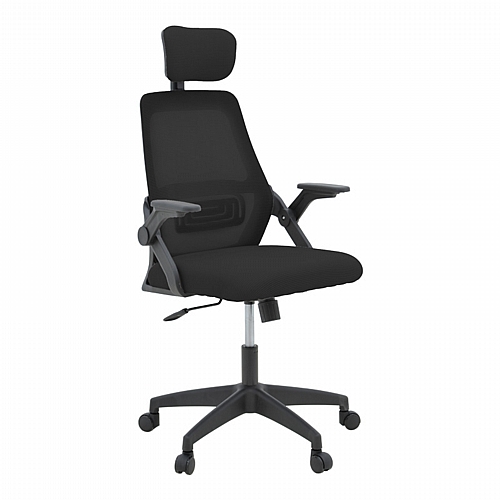 Καρέκλα γραφείου Peja pakoworld mesh ύφασμα μαύρο 58x60x107-117εκ