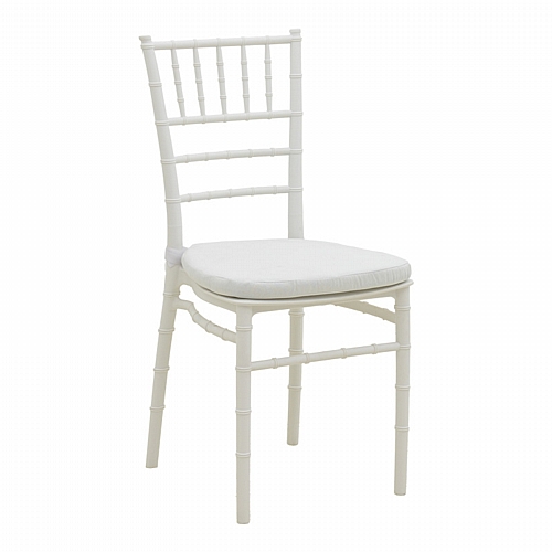 Καρέκλα Tiffany pakoworld με μαξιλάρι pp σε λευκή απόχρωση 40x40x88εκ