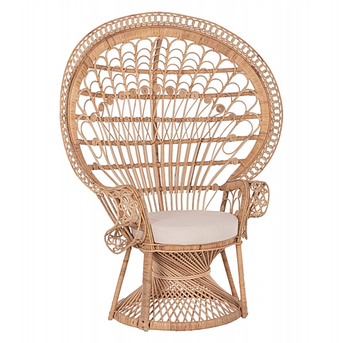 ΠΟΛΥΘΡΟΝΑ FB99342 RATTAN ΣΕ ΦΥΣΙΚΟ-ΜΑΞΙΛΑΡΙ ΜΠΕΖ 114x72x150Yεκ.