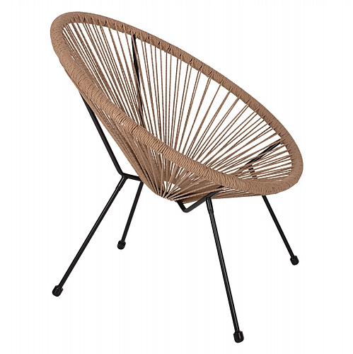 ΠΟΛΥΘΡΟΝΑ ACAPULCO Τ. ΦΩΛΙΑ ΜΕΤΑΛΛΟ ΜΑΥΡΟ ΜΕ TWISTED WICKER FB95871.01 70x73x79 εκ.