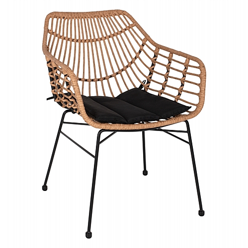 ΠΟΛΥΘΡΟΝΑ ΕΠΑΓΓΕΛΜΑΤΙΚΗ ΜΑΥΡΟ ΜΕΤΑΛΛΟ RATTAN ΜΠΕΖ & ΜΑΞΙΛΑΡΙ FB95864.01 58,5x60,5x80 εκ.