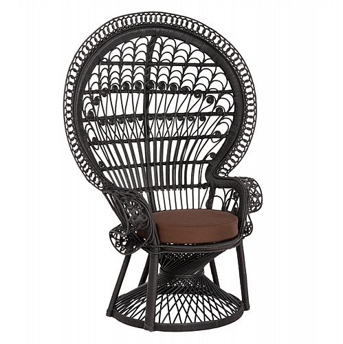 ΠΟΛΥΘΡΟΝΑ FB99342.03 RATTAN ΜΑΥΡΟ-ΜΑΞΙΛΑΡΙ ΚΑΦΕ 114x72x150Yεκ.