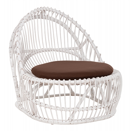ΠΟΛΥΘΡΟΝΑ FB99840.02 RATTAN ΛΕΥΚΟ ΜΕ ΚΑΦΕ ΜΑΞΙΛΑΡΙ 80x97x85Υεκ.