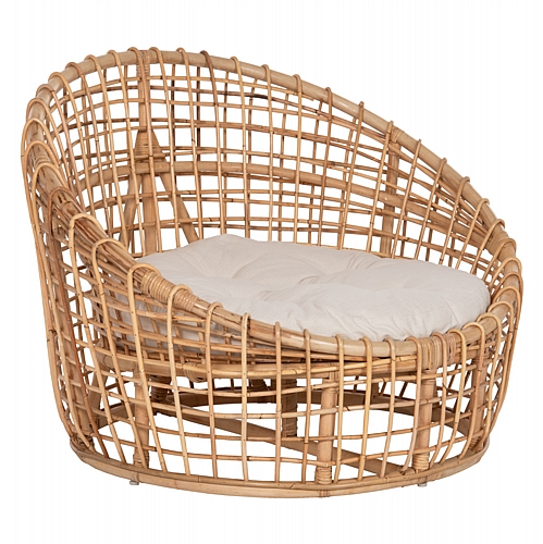 ΠΟΛΥΘΡΟΝΑ FB99814 RATTAN ΣΕ ΦΥΣΙΚΟ-ΛΕΥΚΟ ΜΑΞΙΛΑΡΙ 103x92x81Yεκ.