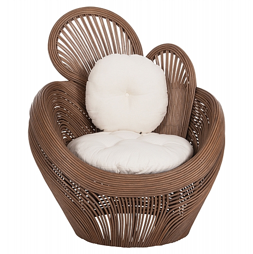 ΠΟΛΥΘΡΟΝΑ FB99883 RATTAN ΚΑΦΕ-ΜΑΞΙΛΑΡΙΑ ΕΚΡΟΥ 100x74x112,5Υεκ.