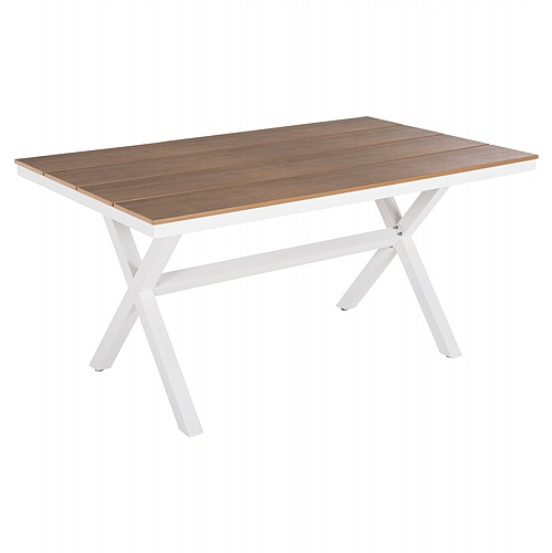 ΤΡΑΠΕΖΙ ΑΛΟΥΜΙΝΙΟΥ ΟΡΘΟΓΩΝΙΟ FB96037.02 ΛΕΥΚΟ-POLYWOOD ΦΥΣΙΚΟ 150x89,5x73Υεκ