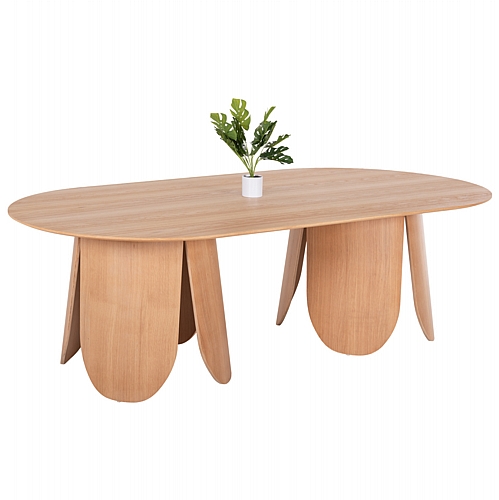 ΤΡΑΠΕΖΙ ΟΒΑΛ FB99611.01 MDF ΜΕ ΚΑΠΛΑΜΑ ΔΡΥΟΣ-ΦΥΣΙΚΟ ΟΑΚ 240x120x75Υεκ.