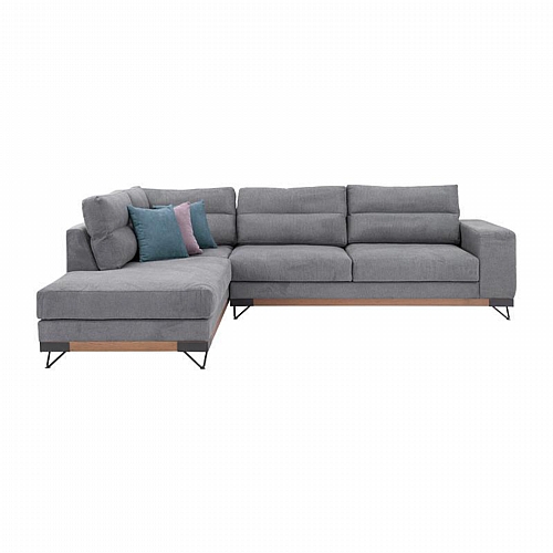 ΚΑΝΑΠΕΣ New Monaco ΑΡΙΣΤΕΡΗ ΓΩΝΙΑ ΓΚΡΙ 300x230x95εκ