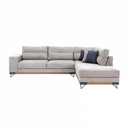 ΚΑΝΑΠΕΣ New Monaco ΔΕΞΙΑ ΓΩΝΙΑ ΓΚΡΙ ΑΝΟΙΧΤΟ 300x230x95εκ