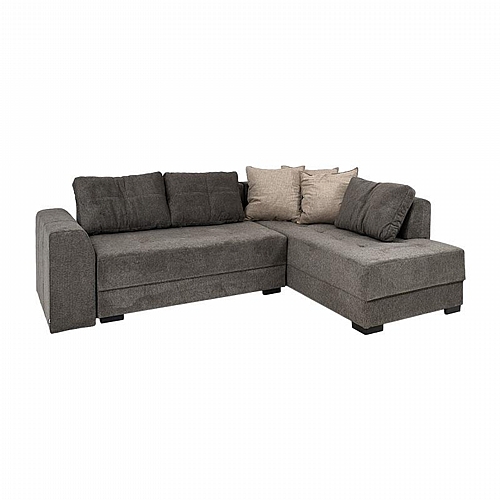ΚΑΝΑΠΕΣ ΓΩΝΙΑ Fylliana New Mona ΓΚΡΙ ΜΕ ΜΠΕΖ ΜΑΞΙΛΑΡΙΑ 250x190x88εκ