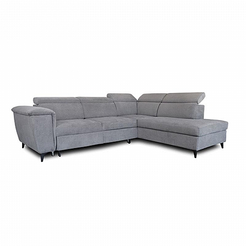 ΚΑΝΑΠΕΣ ΔΕΞΙΑ ΓΩΝΙΑ Fylliana Alessia ΓΚΡΙ ΥΦΑΣΜΑ 284x216x100εκ