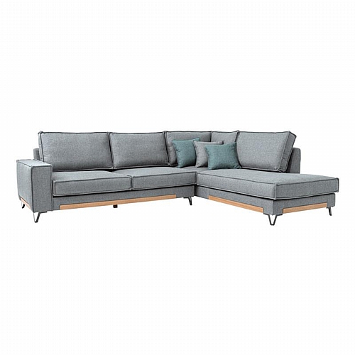 ΚΑΝΑΠΕΣ Fylliana Loftio ΔΕΞΙΑ ΓΩΝΙΑ ΓΚΡΙ ΧΡΩΜΑ 280x220x95εκ