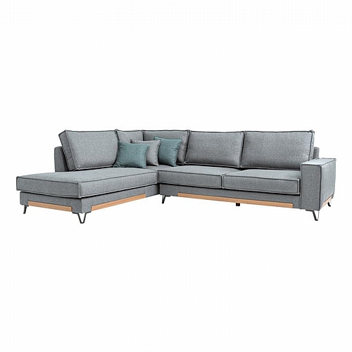 ΚΑΝΑΠΕΣ Fylliana Loftio ΑΡΙΣΤΕΡΗ ΓΩΝΙΑ ΓΚΡΙ ΧΡΩΜΑ 280x220x95εκ