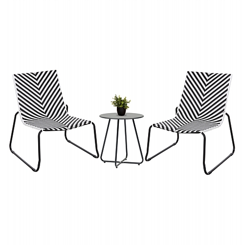 ΣΕΤ LOUNGE 3TMX ΕΞ.ΧΩΡΟΥ FB921193 ΜΕΤΑΛΛΟ ΣΕ ΓΚΡΙ--ΣΥΝΘ.RATTAN ΣΕ ΛΕΥΚΟ-ΜΑΥΡΟ