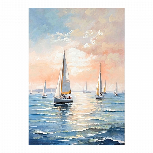 Πίνακας σε καμβά Sailsy I Inart 70x3x100εκ