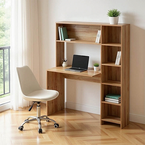 Γραφείο με βιβλιοθήκη Janson pakoworld oak 113.2x40x141.8εκ Γραφείο με βιβλιοθήκη Janson pakoworld oak 113.2x40x141.8εκ