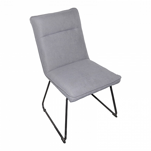 Καρέκλα Essential pakoworld ύφασμα γκρι-πόδι μάυρο μεταλλικό 54x59x89εκ
