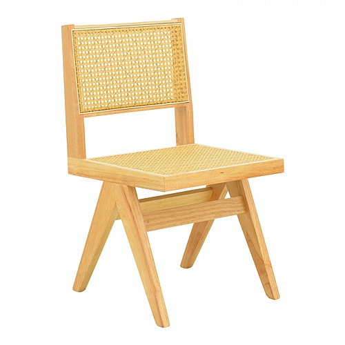Καρέκλα Winslow pakoworld rubberwood-rattan σε φυσική απόχρωση 46x58x80εκ